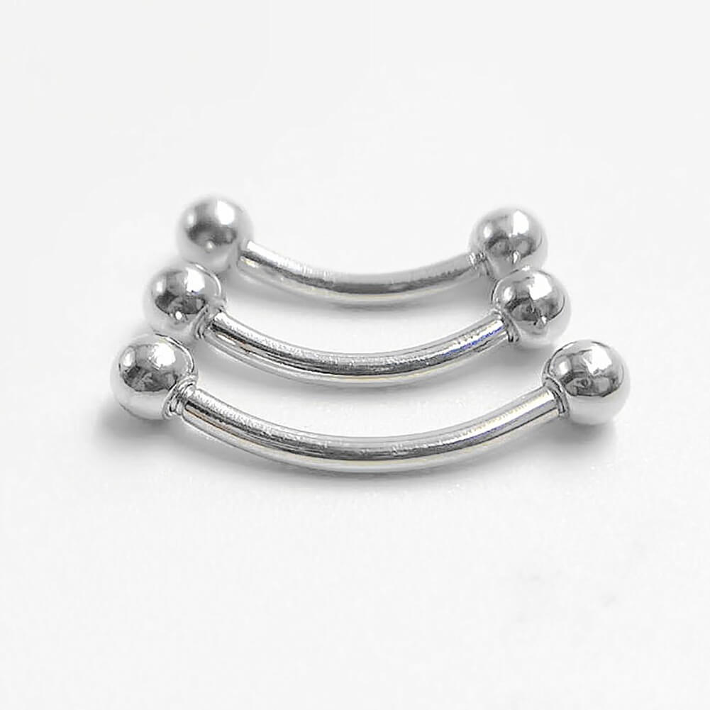 Arardo Sterling Silver Belly Button Rings,Real 925 Sterling Silver,14G Sterling Silver Navel Piercing Rings, Curved Barbell SS40
