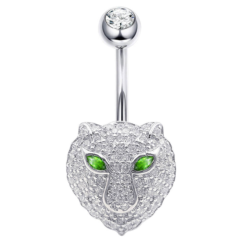 Arardo Sterling Silver Belly Button Rings,Real 925 Sterling Silver,14G Sterling Silver Navel Piercing Rings, Jaguar SS45