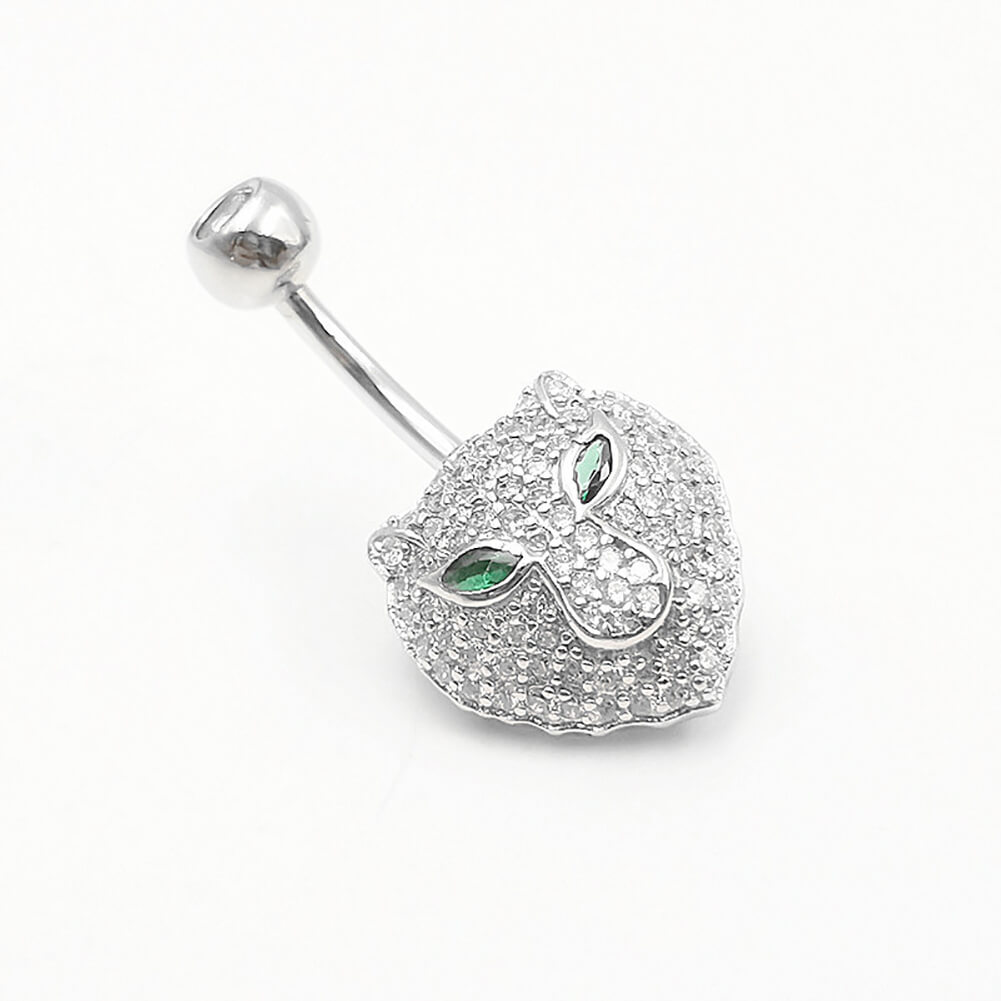 Arardo Sterling Silver Belly Button Rings,Real 925 Sterling Silver,14G Sterling Silver Navel Piercing Rings, Jaguar SS45