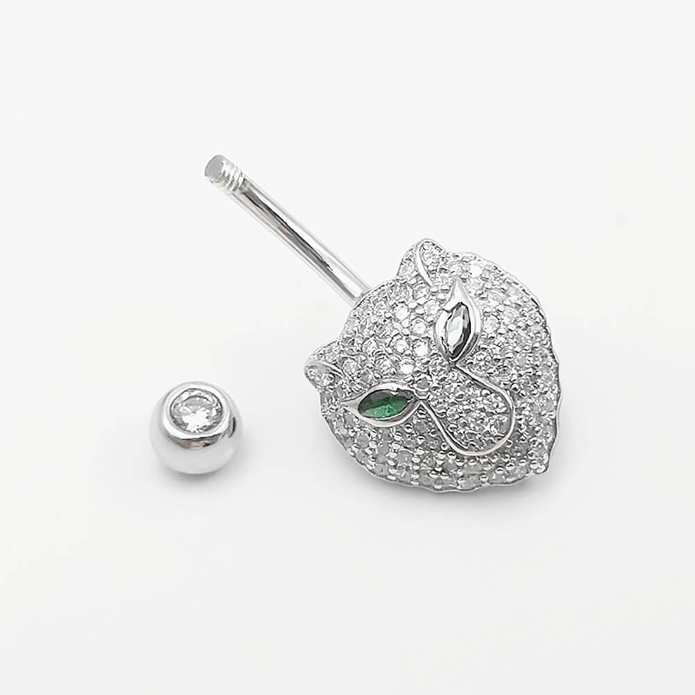 Arardo Sterling Silver Belly Button Rings,Real 925 Sterling Silver,14G Sterling Silver Navel Piercing Rings, Jaguar SS45