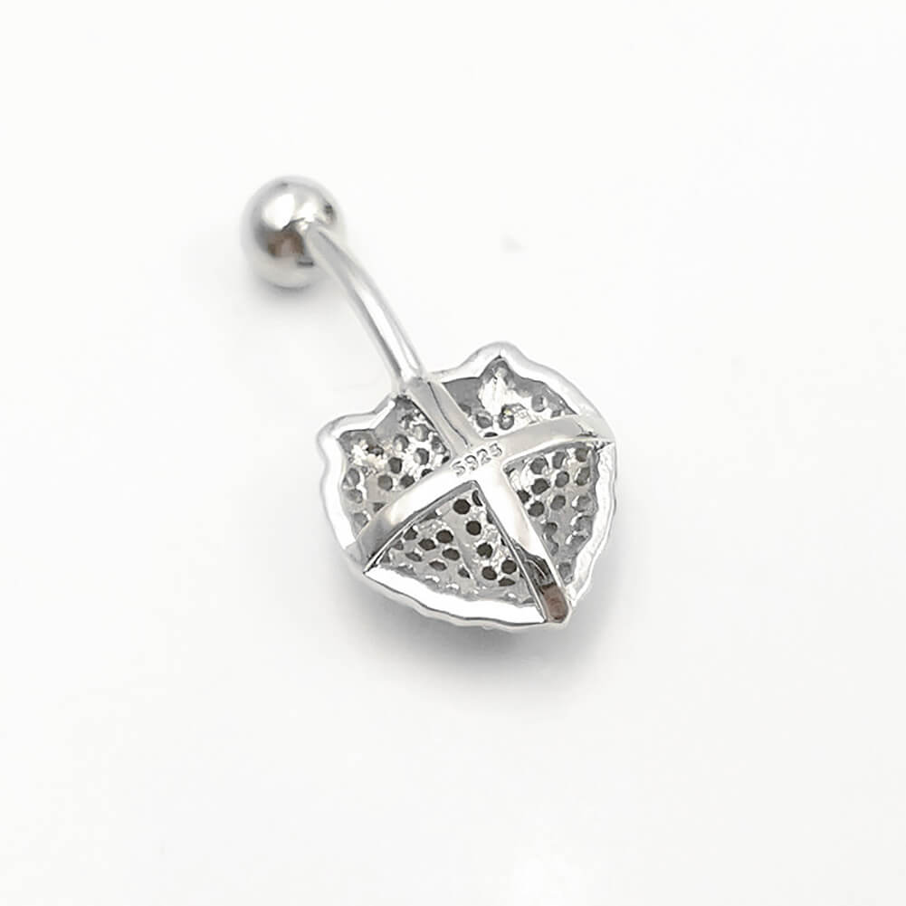 Arardo Sterling Silver Belly Button Rings,Real 925 Sterling Silver,14G Sterling Silver Navel Piercing Rings, Jaguar SS45