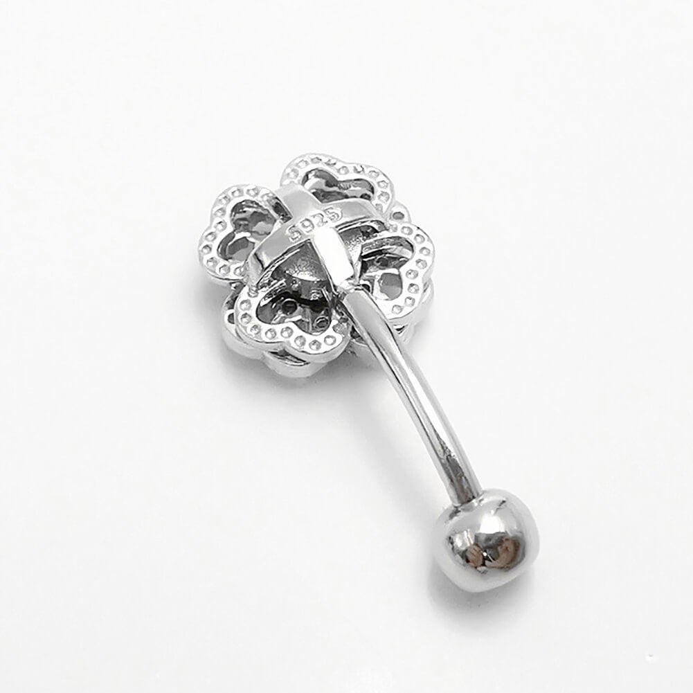 Arardo Sterling Silver Belly Button Rings,Real 925 Sterling Silver,14G Sterling Silver Navel Piercing Rings, Flower Stamens SS46
