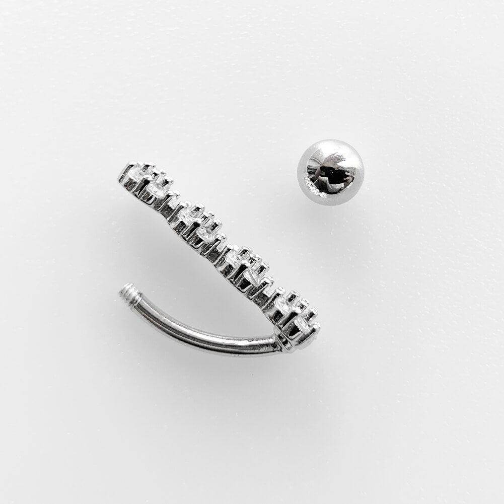 Arardo Sterling Silver Top Down Reverse Belly Button Rings, Real 925 Sterling Silver Belly Rings, 14G Reverse Belly Button Ring, Sterling Silver Navel Piercing Rings, Four Flower CZ, SS52