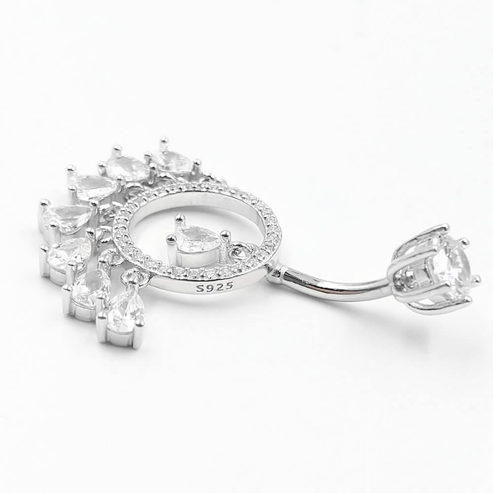 Arardo 925 Sterling Silver 14G Belly Button Rings Navel Rings Belly Rings Belly Body Piercing Jewelry Dangle Teardrop SS6