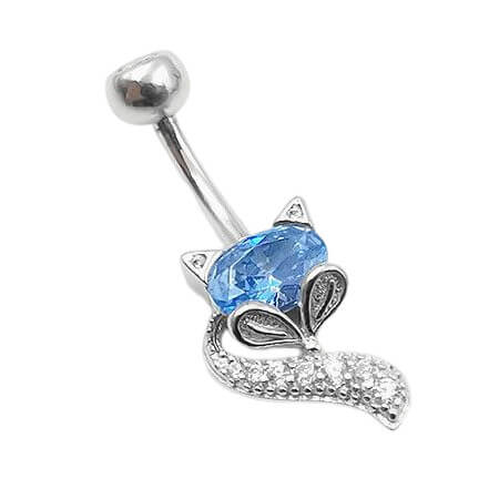 Arardo Sterling Silver Belly Button Rings, Real 925 Sterling Silver, Multicolor Fox CZ Belly Piercing Jewelry, 14G Sterling Silver Navel Piercing Rings
