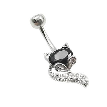 Arardo Sterling Silver Belly Button Rings, Real 925 Sterling Silver, Multicolor Fox CZ Belly Piercing Jewelry, 14G Sterling Silver Navel Piercing Rings