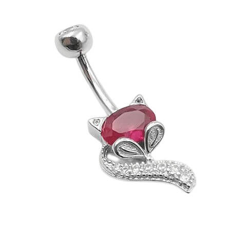Arardo Sterling Silver Belly Button Rings, Real 925 Sterling Silver, Multicolor Fox CZ Belly Piercing Jewelry, 14G Sterling Silver Navel Piercing Rings