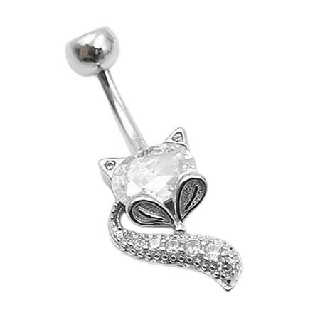 Arardo Sterling Silver Belly Button Rings, Real 925 Sterling Silver, Multicolor Fox CZ Belly Piercing Jewelry, 14G Sterling Silver Navel Piercing Rings