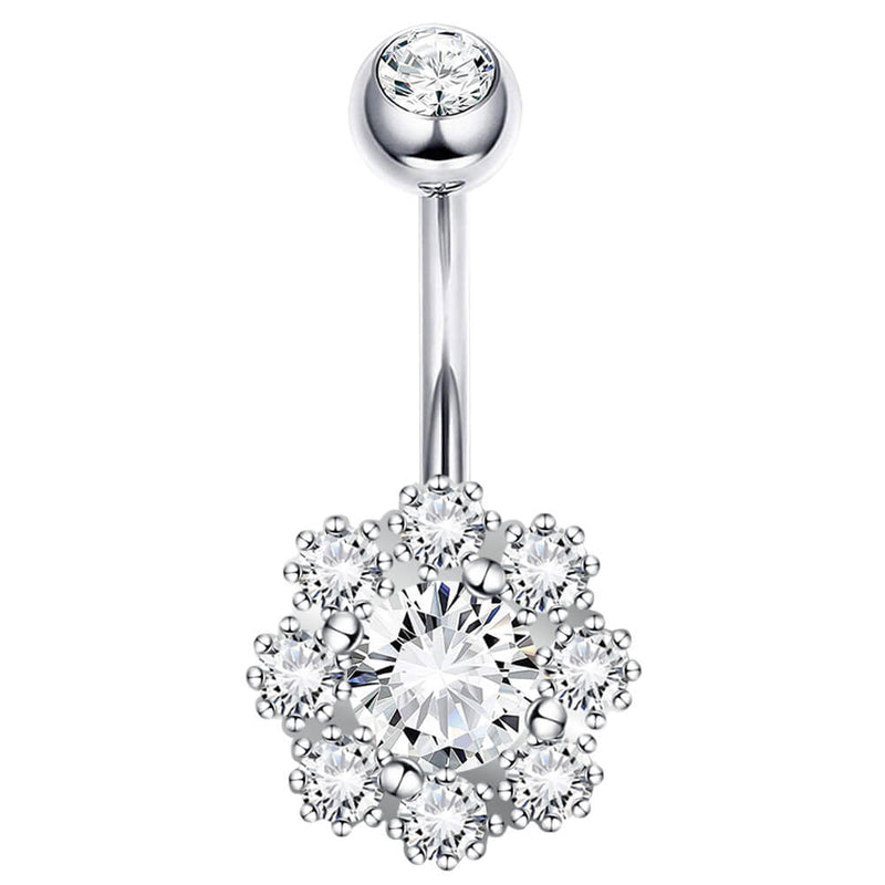 Arardo 925 Sterling Silver Belly Button Rings 14G Navel Rings Sterling Silver Belly Rings Belly Piercing Jewelry Circular CZ SS8