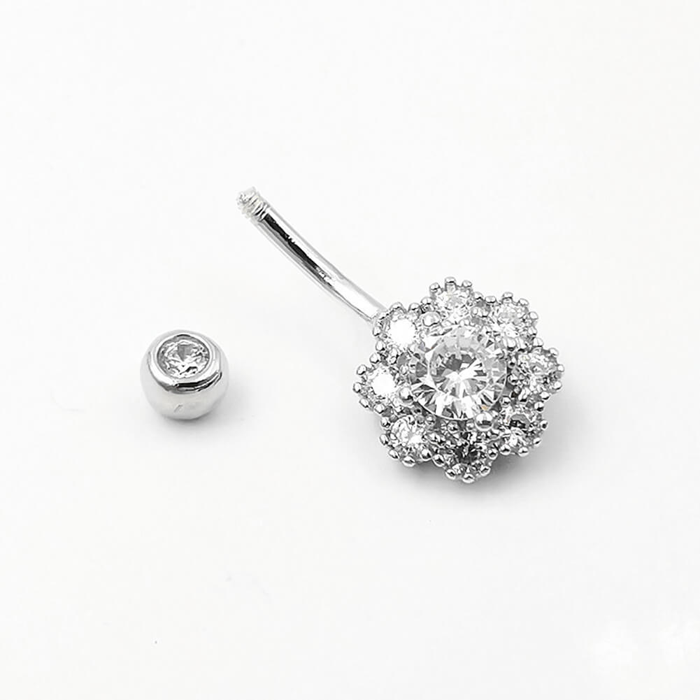 Arardo 925 Sterling Silver Belly Button Rings 14G Navel Rings Sterling Silver Belly Rings Belly Piercing Jewelry Circular CZ SS8