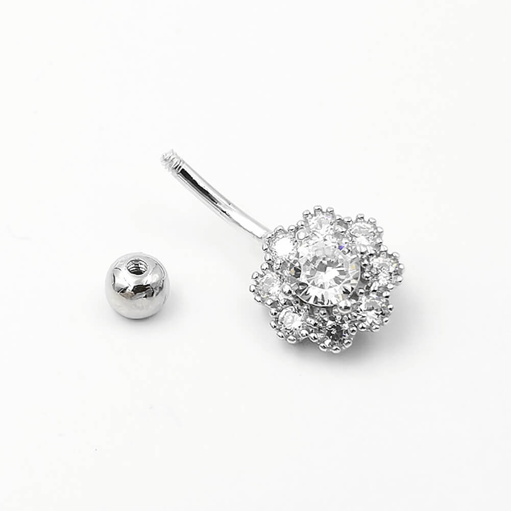 Arardo 925 Sterling Silver Belly Button Rings 14G Navel Rings Sterling Silver Belly Rings Belly Piercing Jewelry Circular CZ SS8